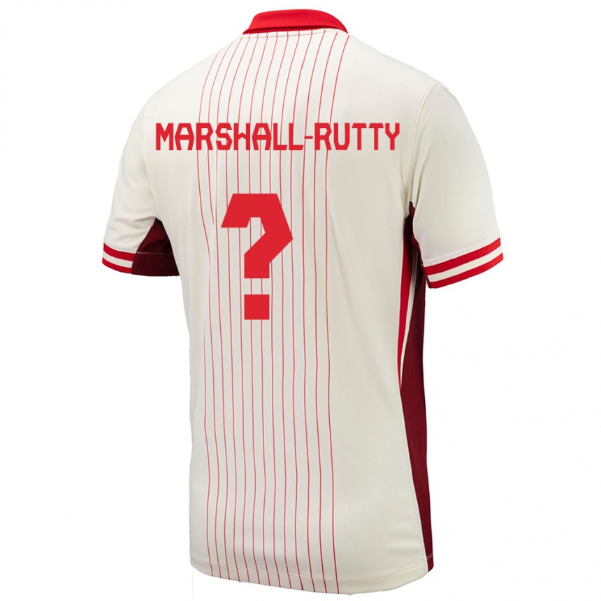 Hombre Fútbol Camiseta Canadá Jahkeele Marshall Rutty #0 Blanco 2ª Equipación 24-26