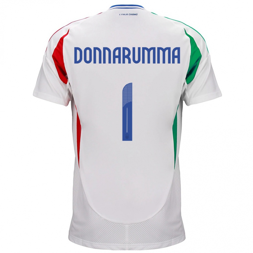 Hombre Fútbol Camiseta Italia Gianluigi Donnarumma #1 Blanco 2ª Equipación 24-26