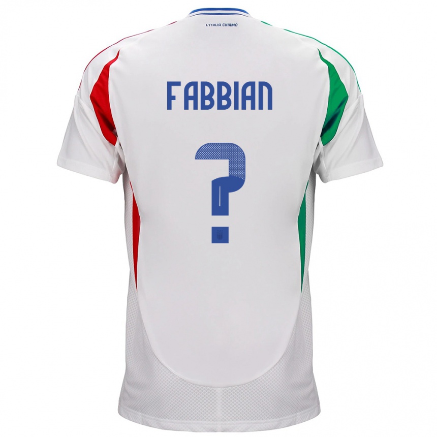 Hombre Fútbol Camiseta Italia Giovanni Fabbian #0 Blanco 2ª Equipación 24-26