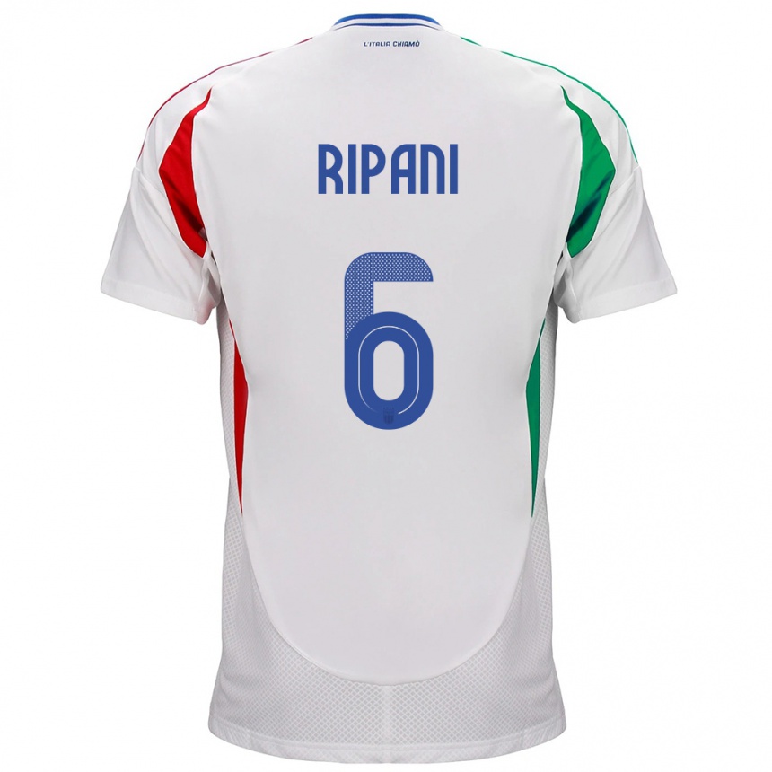 Hombre Fútbol Camiseta Italia Diego Ripani #6 Blanco 2ª Equipación 24-26