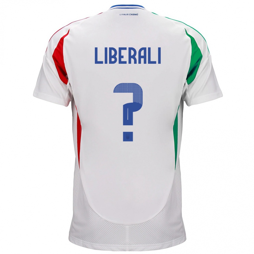Hombre Fútbol Camiseta Italia Mattia Liberali #0 Blanco 2ª Equipación 24-26