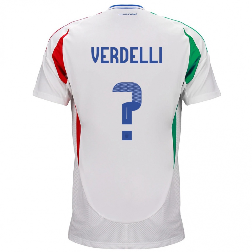 Hombre Fútbol Camiseta Italia Davide Verdelli #0 Blanco 2ª Equipación 24-26