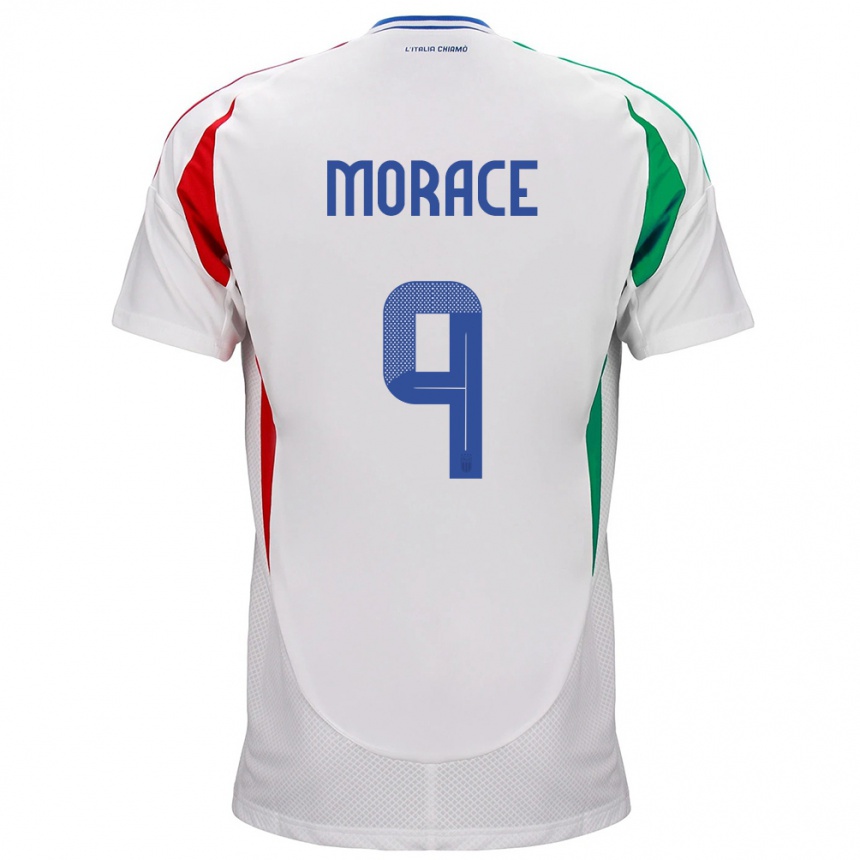 Hombre Fútbol Camiseta Italia Carolina Morace #9 Blanco 2ª Equipación 24-26