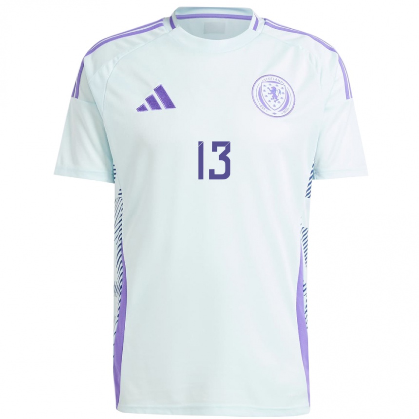 Hombre Fútbol Camiseta Escocia Jack Hendry #13 Azul Menta Claro 2ª Equipación 24-26