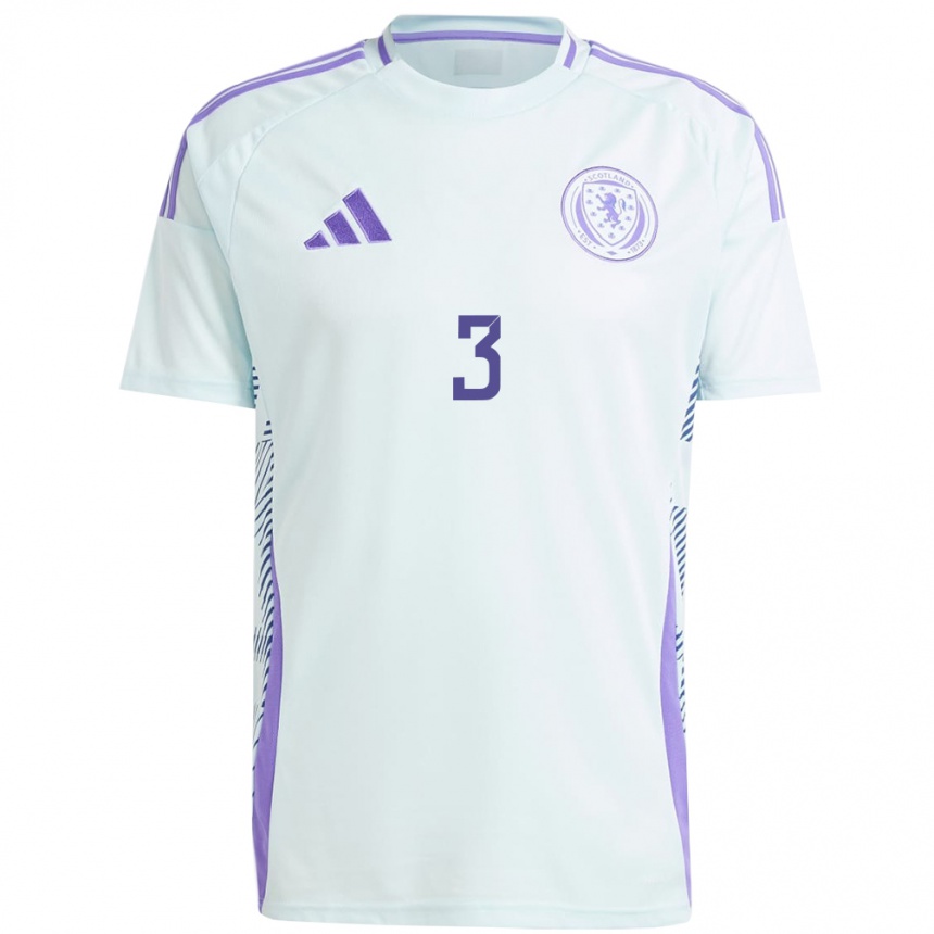 Hombre Fútbol Camiseta Escocia Andrew Robertson #3 Azul Menta Claro 2ª Equipación 24-26