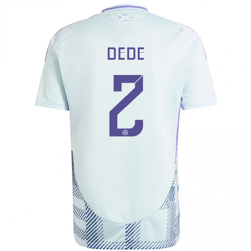 Hombre Fútbol Camiseta Escocia Josh Dede #2 Azul Menta Claro 2ª Equipación 24-26