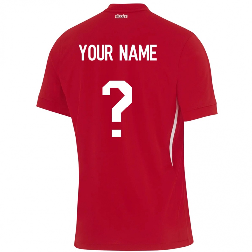 Hombre Fútbol Camiseta Turquía Su Nombre #0 Rojo 2ª Equipación 24-26