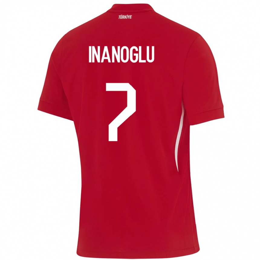 Hombre Fútbol Camiseta Turquía Kaan İnanoğlu #7 Rojo 2ª Equipación 24-26