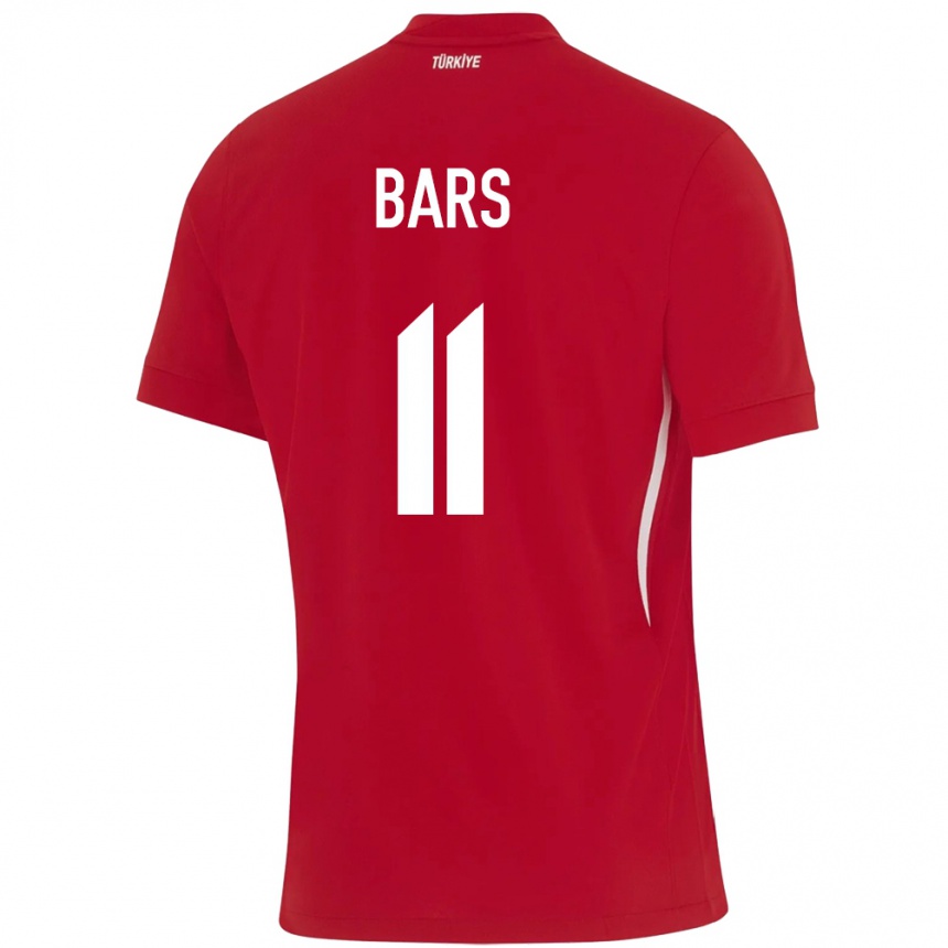 Hombre Fútbol Camiseta Turquía Emir Bars #11 Rojo 2ª Equipación 24-26