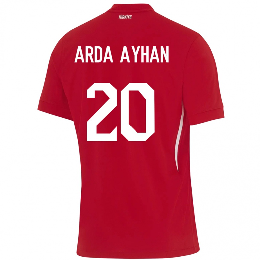 Hombre Fútbol Camiseta Turquía Murat Arda Ayhan #20 Rojo 2ª Equipación 24-26