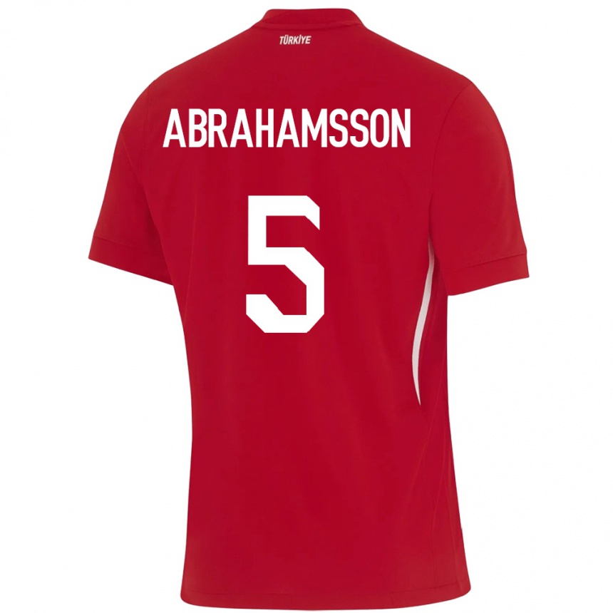 Hombre Fútbol Camiseta Turquía Sejde Aylin Abrahamsson #5 Rojo 2ª Equipación 24-26