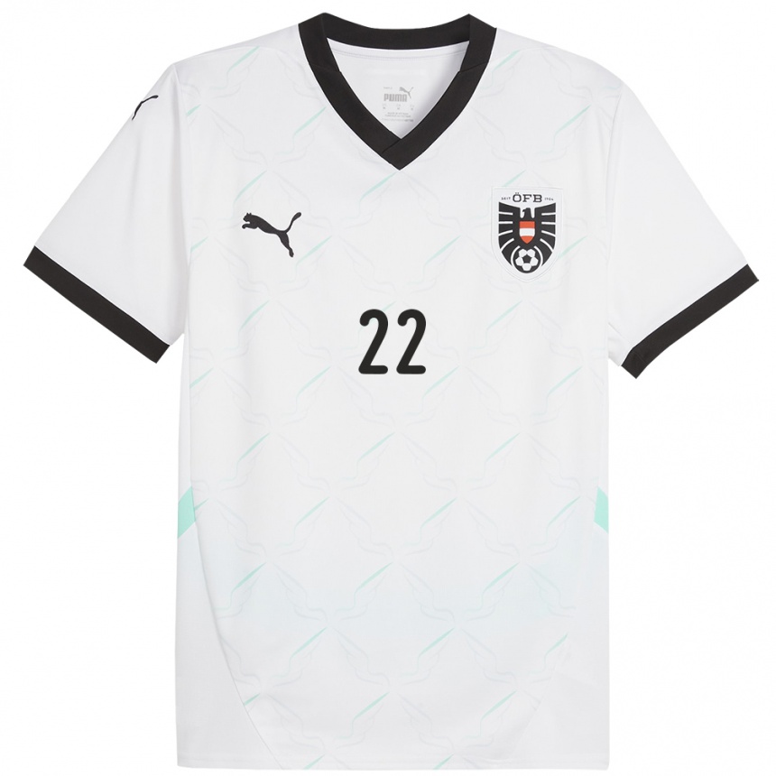 Hombre Fútbol Camiseta Austria Lisa Kolb #22 Blanco 2ª Equipación 24-26