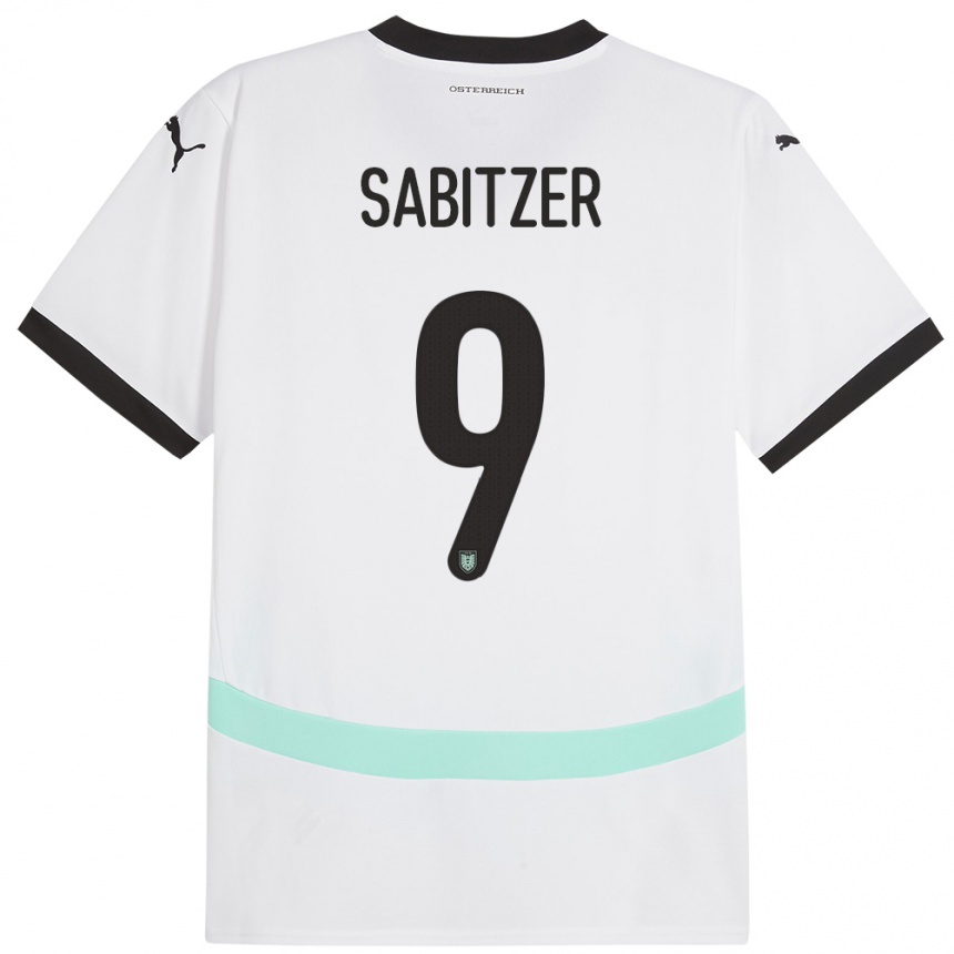 Hombre Fútbol Camiseta Austria Marcel Sabitzer #9 Blanco 2ª Equipación 24-26