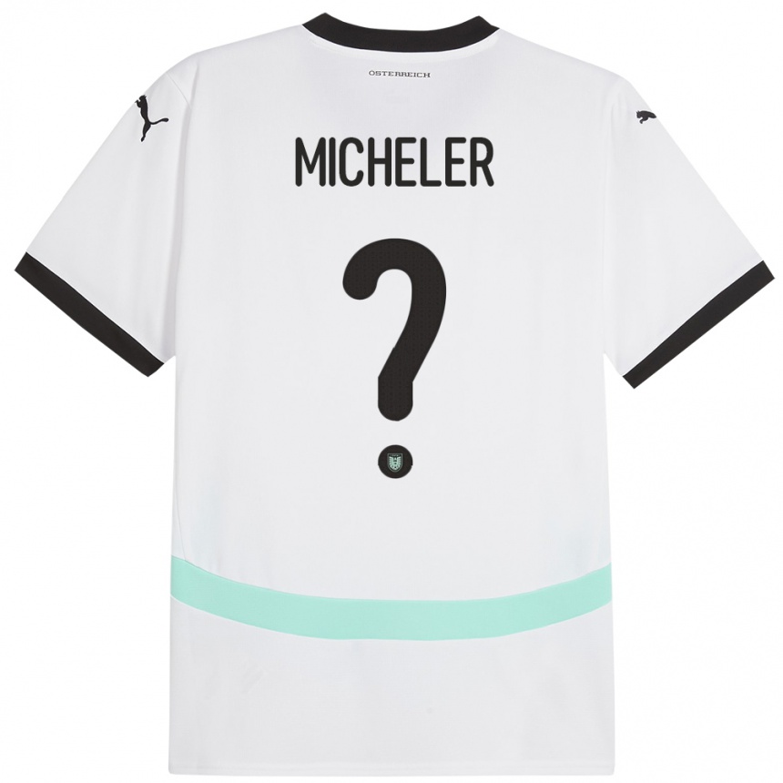 Hombre Fútbol Camiseta Austria Florian Micheler #0 Blanco 2ª Equipación 24-26