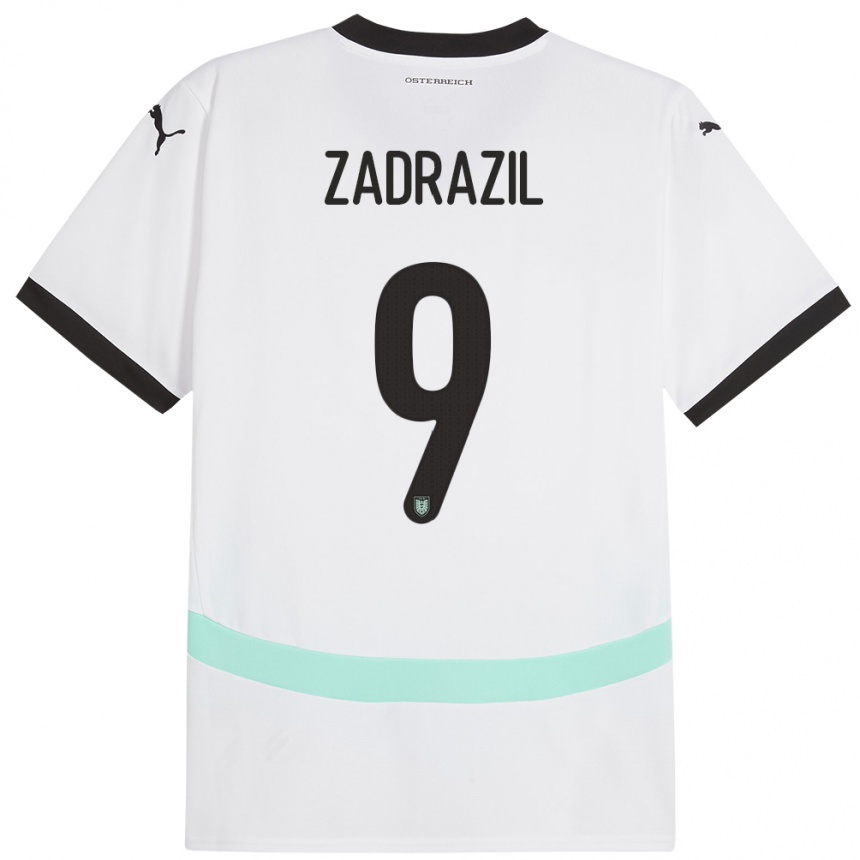 Hombre Fútbol Camiseta Austria Sarah Zadrazil #9 Blanco 2ª Equipación 24-26