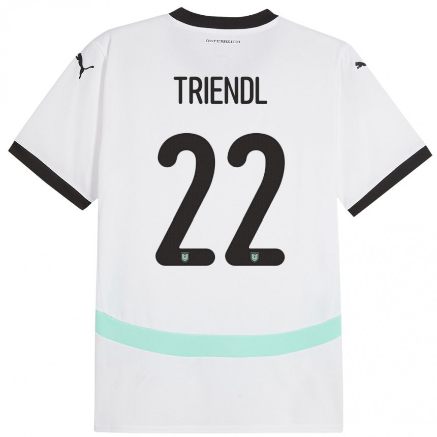 Hombre Fútbol Camiseta Austria Lena Triendl #22 Blanco 2ª Equipación 24-26