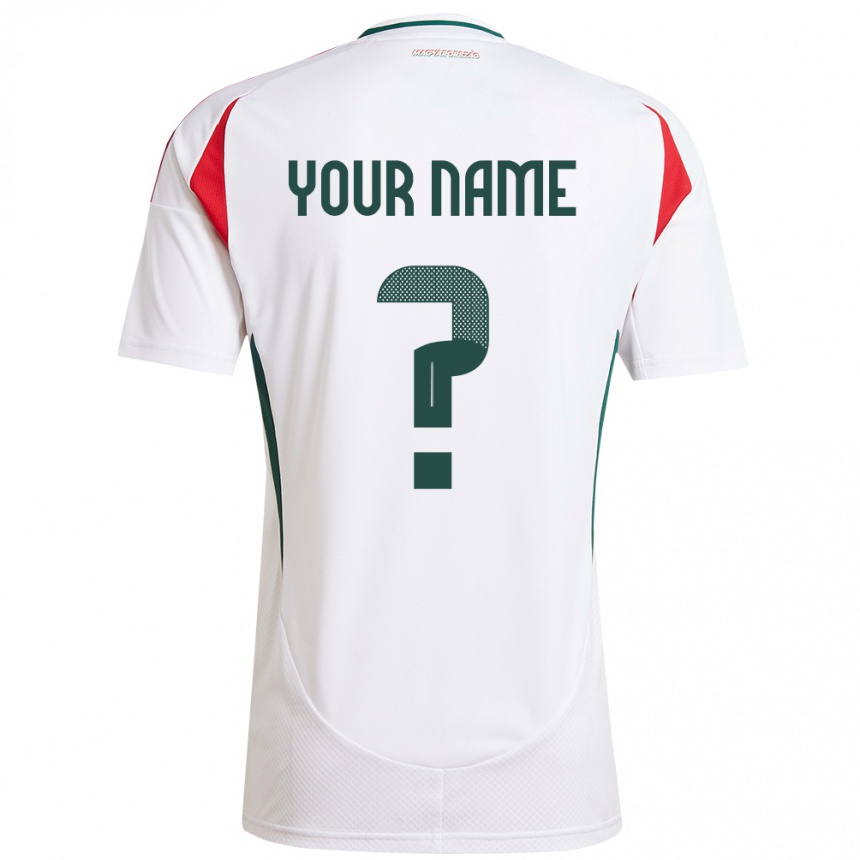 Hombre Fútbol Camiseta Hungría Su Nombre #0 Blanco 2ª Equipación 24-26