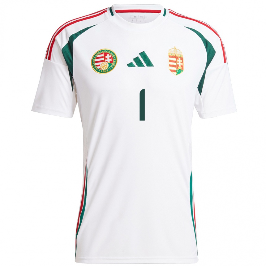 Hombre Fútbol Camiseta Hungría Ármin Pécsi #1 Blanco 2ª Equipación 24-26