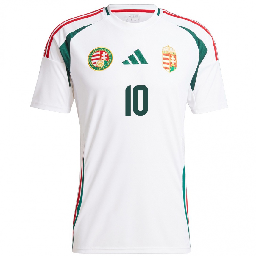 Hombre Fútbol Camiseta Hungría Hunor Bogdán #10 Blanco 2ª Equipación 24-26