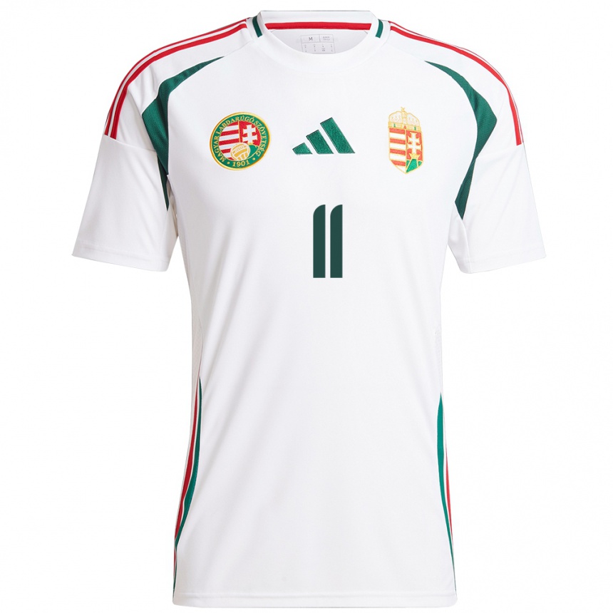 Hombre Fútbol Camiseta Hungría Milos Kerkez #11 Blanco 2ª Equipación 24-26