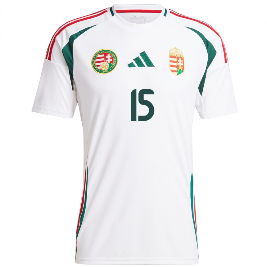 Hombre Fútbol Camiseta Hungría Diana Németh #15 Blanco 2ª Equipación 24-26