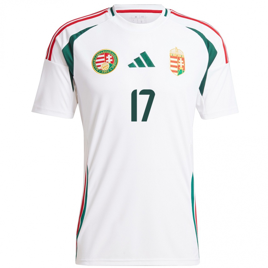 Hombre Fútbol Camiseta Hungría Mátyás Kovács #17 Blanco 2ª Equipación 24-26