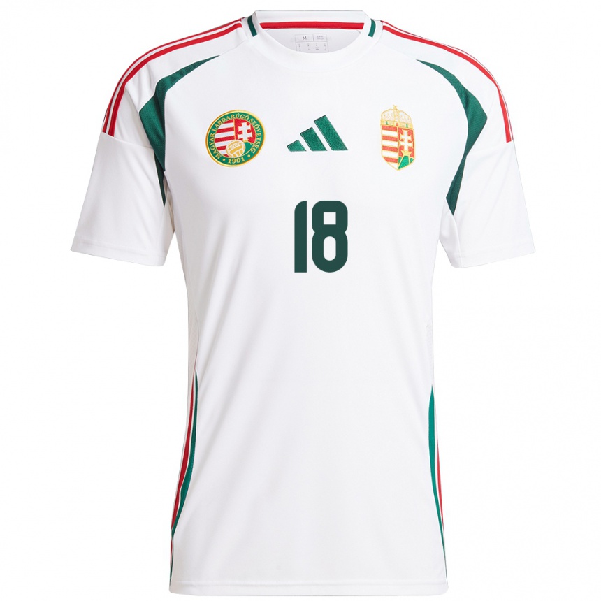 Hombre Fútbol Camiseta Hungría Laura Kovács #18 Blanco 2ª Equipación 24-26