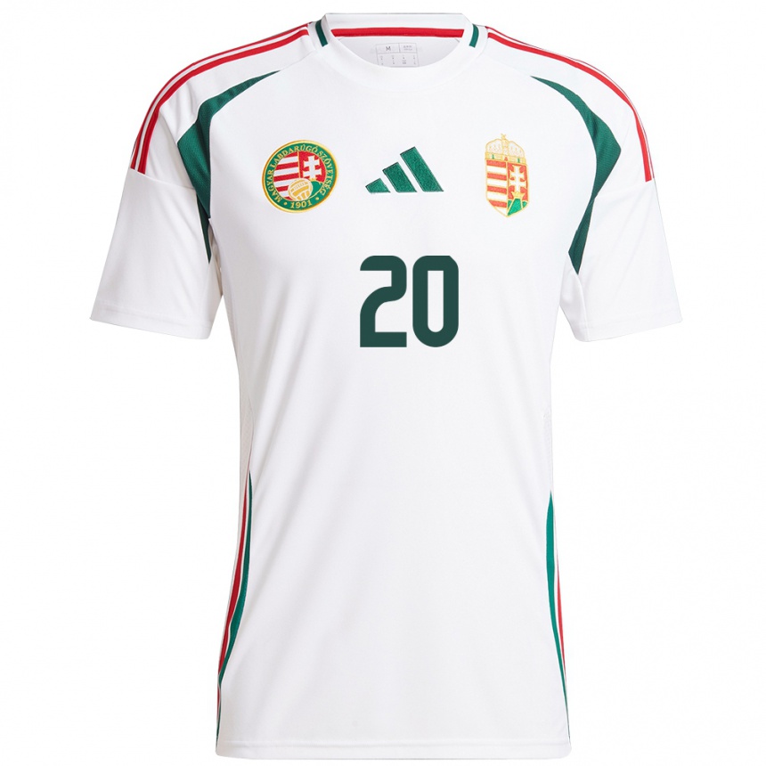 Hombre Fútbol Camiseta Hungría Kinga Sikler #20 Blanco 2ª Equipación 24-26