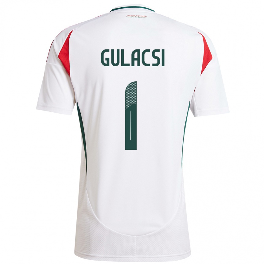 Hombre Fútbol Camiseta Hungría Péter Gulácsi #1 Blanco 2ª Equipación 24-26