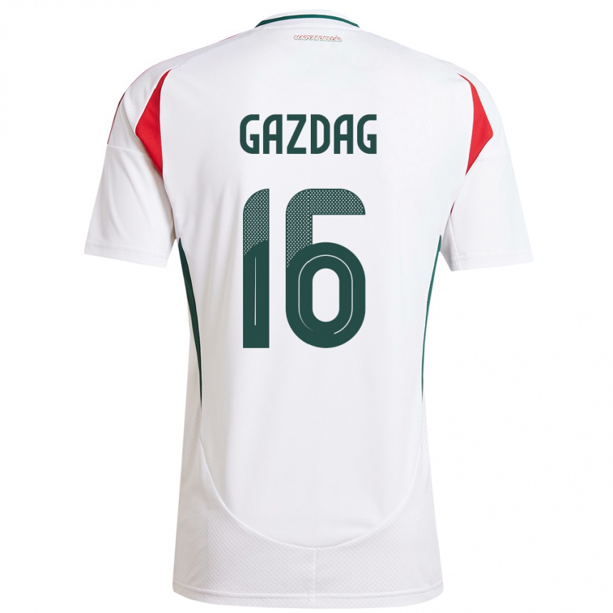 Hombre Fútbol Camiseta Hungría Dániel Gazdag #16 Blanco 2ª Equipación 24-26