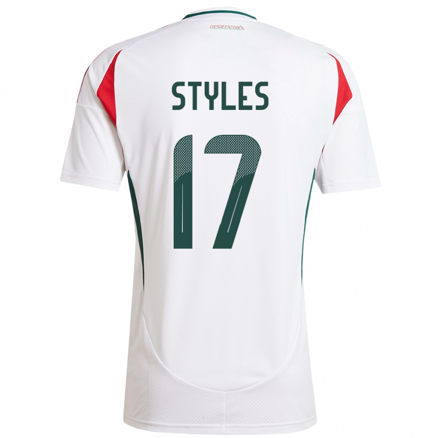 Hombre Fútbol Camiseta Hungría Callum Styles #17 Blanco 2ª Equipación 24-26