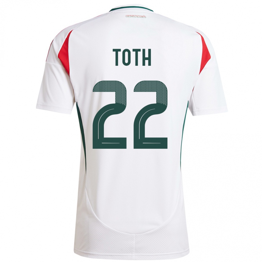 Hombre Fútbol Camiseta Hungría Balázs Tóth #22 Blanco 2ª Equipación 24-26