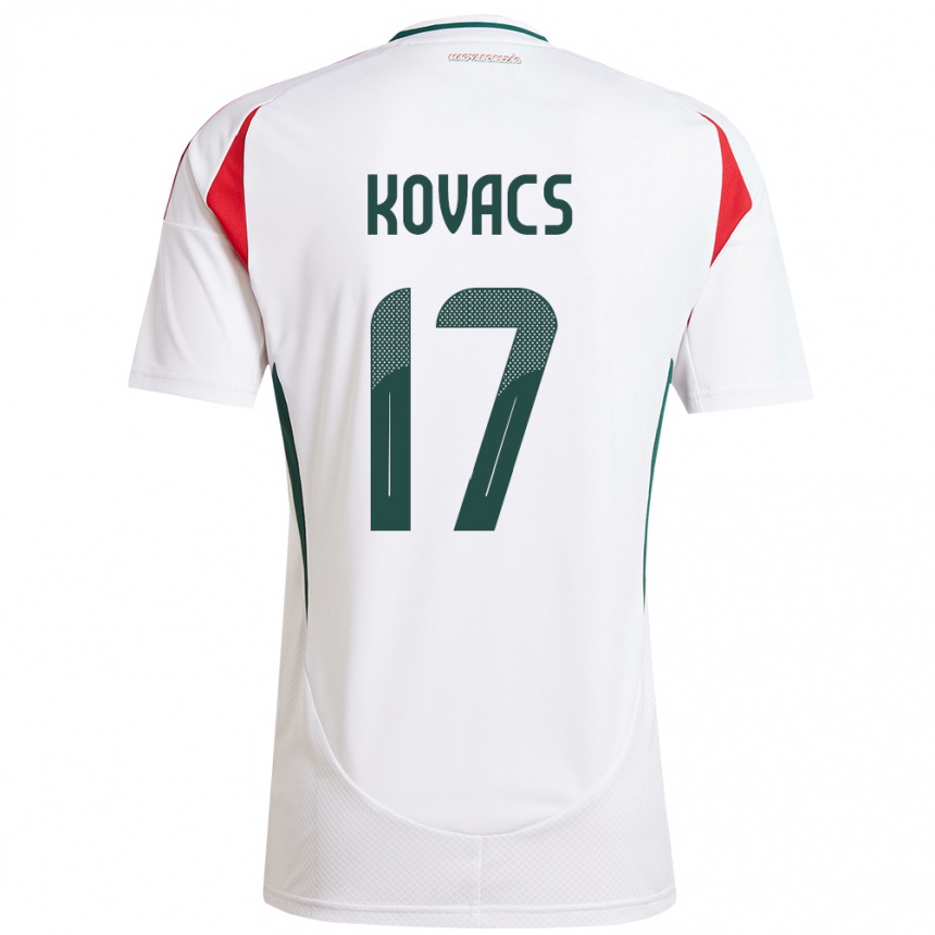 Hombre Fútbol Camiseta Hungría Mátyás Kovács #17 Blanco 2ª Equipación 24-26