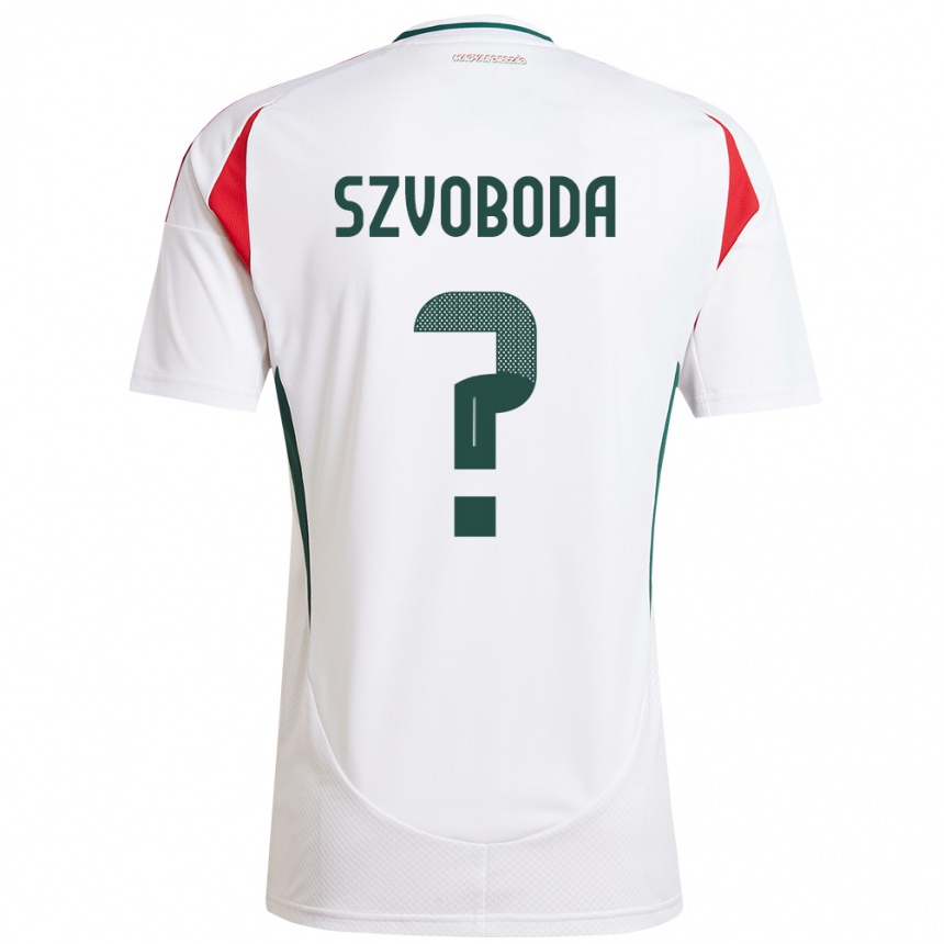 Hombre Fútbol Camiseta Hungría Dániel Szvoboda #0 Blanco 2ª Equipación 24-26