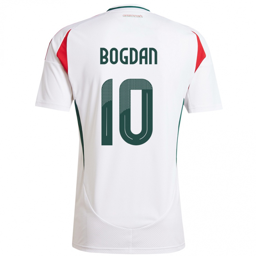 Hombre Fútbol Camiseta Hungría Hunor Bogdán #10 Blanco 2ª Equipación 24-26