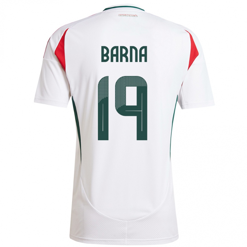 Hombre Fútbol Camiseta Hungría Daniel Barna #19 Blanco 2ª Equipación 24-26