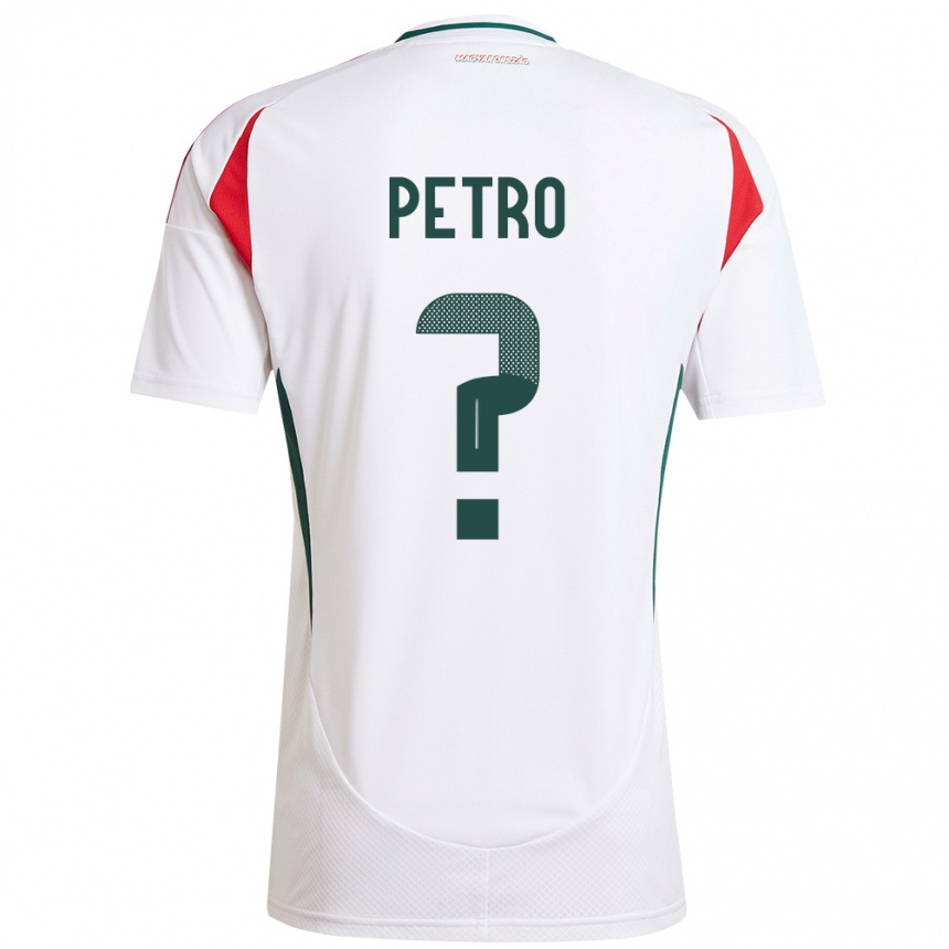 Hombre Fútbol Camiseta Hungría Gergö Petró #0 Blanco 2ª Equipación 24-26