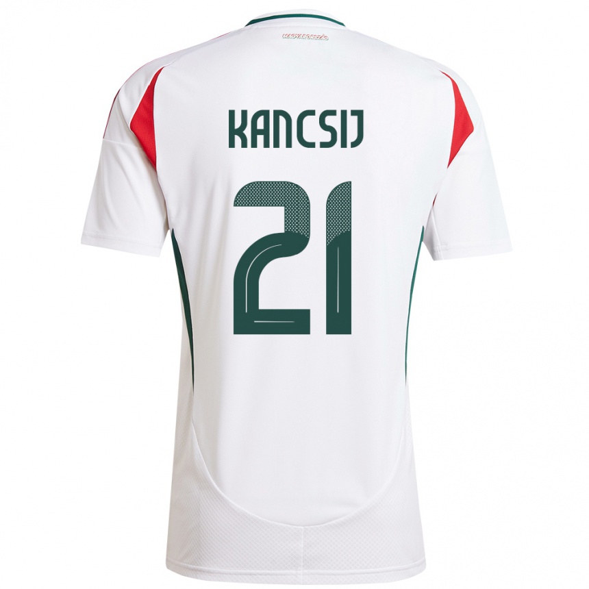 Hombre Fútbol Camiseta Hungría Artúr Kancsij #21 Blanco 2ª Equipación 24-26