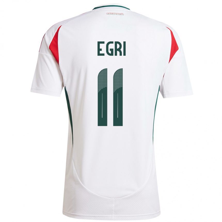 Hombre Fútbol Camiseta Hungría Imre Egri #11 Blanco 2ª Equipación 24-26