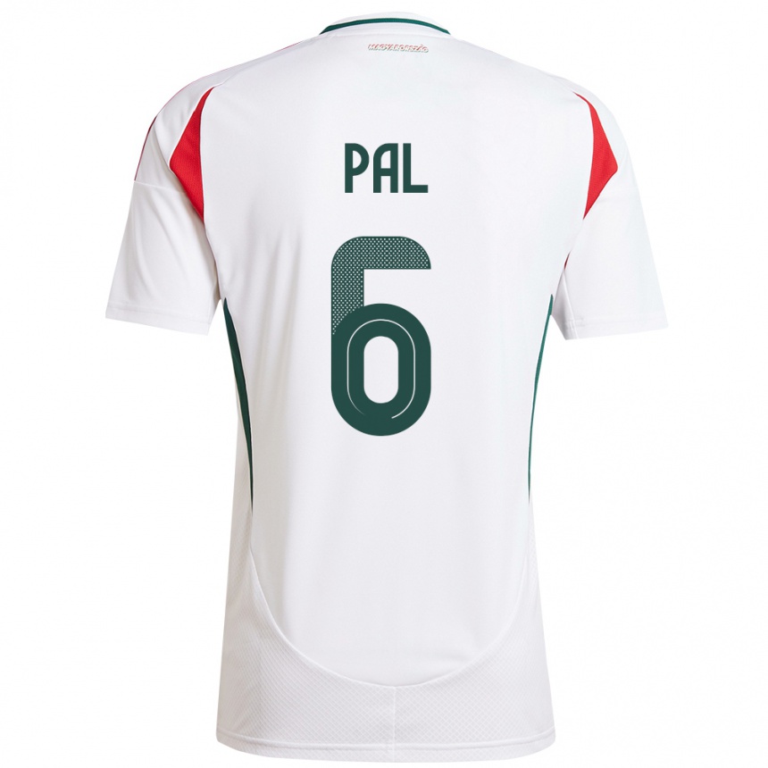 Hombre Fútbol Camiseta Hungría Barna Pál #6 Blanco 2ª Equipación 24-26