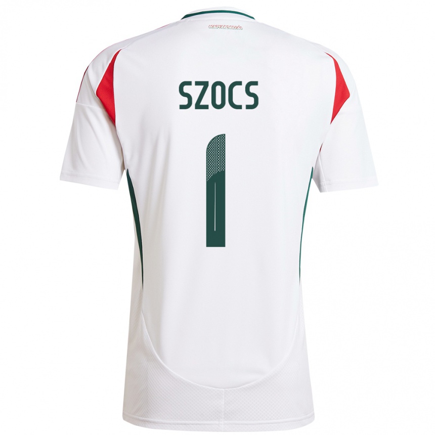 Hombre Fútbol Camiseta Hungría Réka Szőcs #1 Blanco 2ª Equipación 24-26