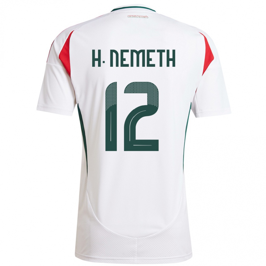 Hombre Fútbol Camiseta Hungría Hanna Németh #12 Blanco 2ª Equipación 24-26