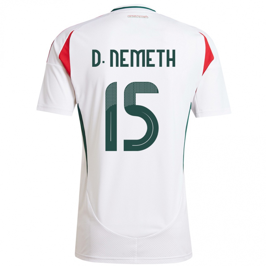 Hombre Fútbol Camiseta Hungría Diana Németh #15 Blanco 2ª Equipación 24-26