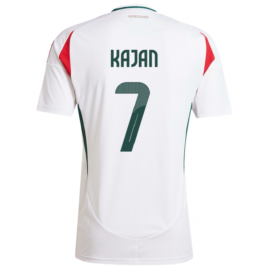 Hombre Fútbol Camiseta Hungría Zsanett Kaján #7 Blanco 2ª Equipación 24-26