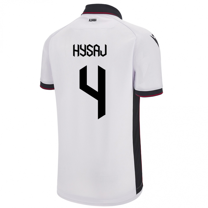 Hombre Fútbol Camiseta Albania Elseid Hysaj #4 Blanco 2ª Equipación 24-26
