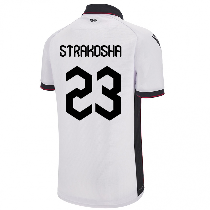 Hombre Fútbol Camiseta Albania Thomas Strakosha #23 Blanco 2ª Equipación 24-26