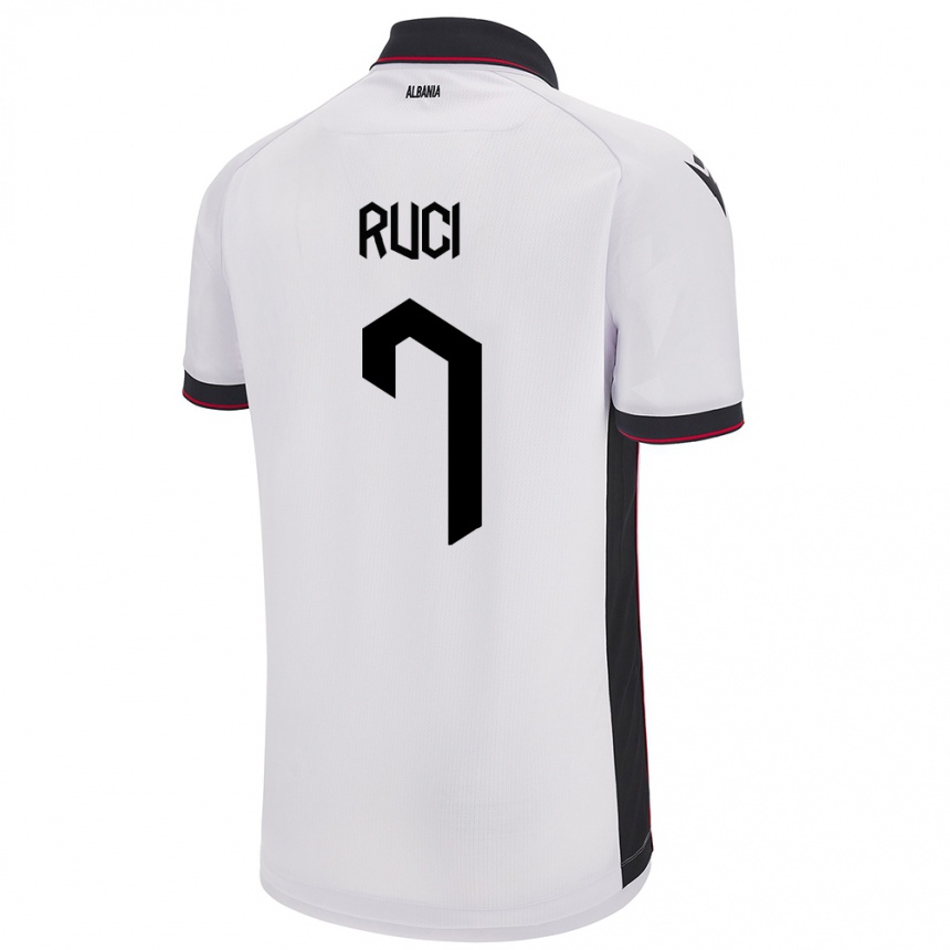 Hombre Fútbol Camiseta Albania Flamur Ruci #7 Blanco 2ª Equipación 24-26