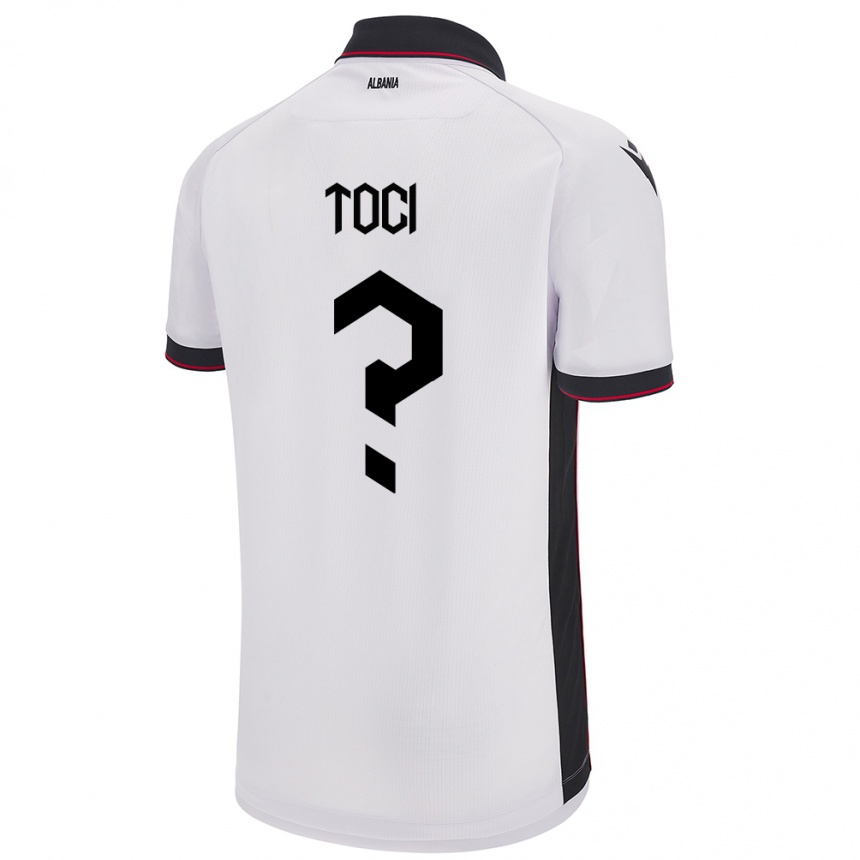 Hombre Fútbol Camiseta Albania Eljon Toci #0 Blanco 2ª Equipación 24-26