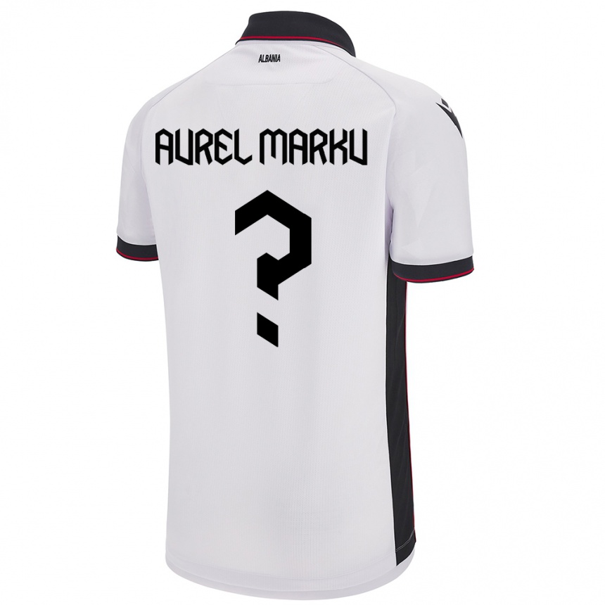 Hombre Fútbol Camiseta Albania Aurel Marku #0 Blanco 2ª Equipación 24-26