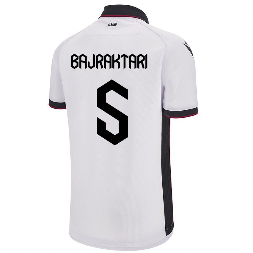 Hombre Fútbol Camiseta Albania Arbiona Bajraktari #5 Blanco 2ª Equipación 24-26